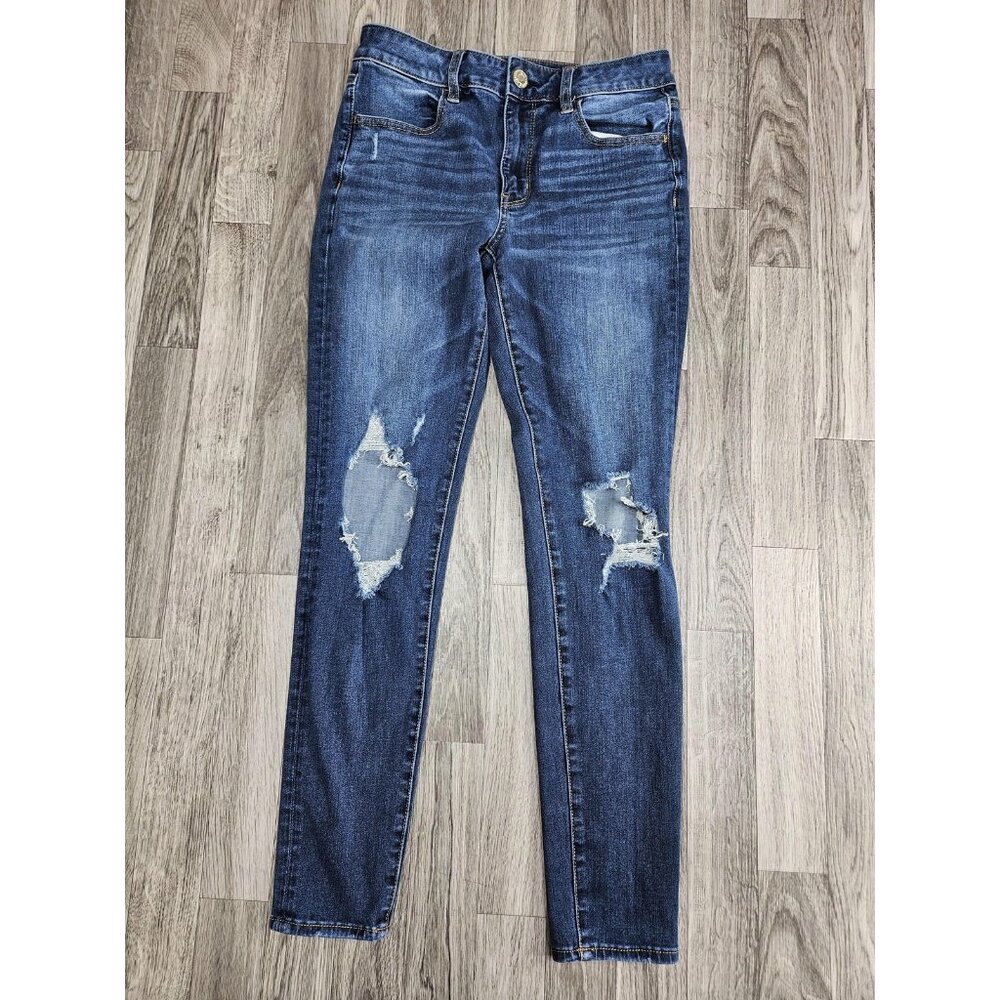 American Eagle Jeans Womens 6 High Rise Jegging 360 Stretch Distressed‎